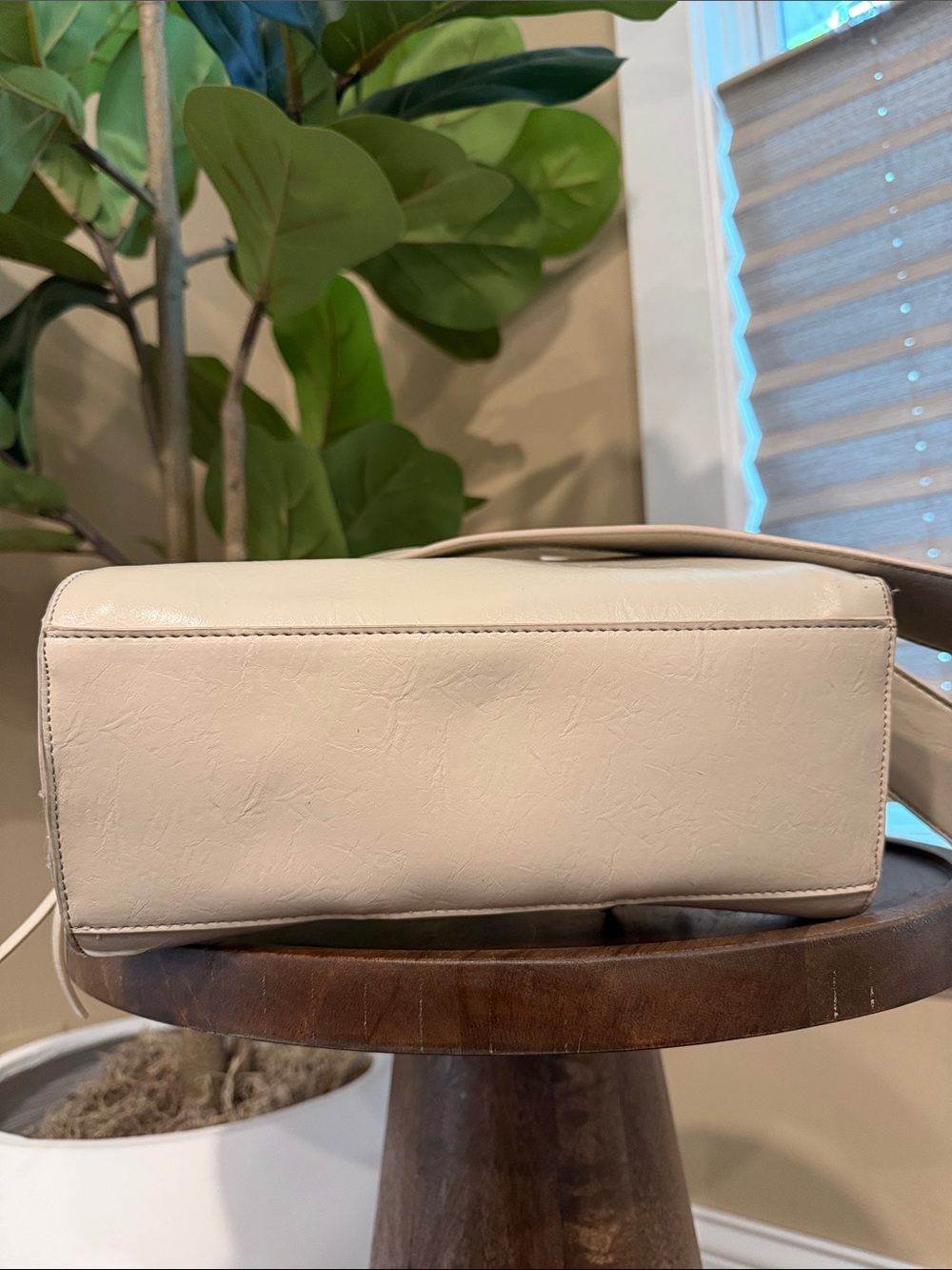Steve Madden Ivory Leather Studded Satchel - Picture 3 of 6